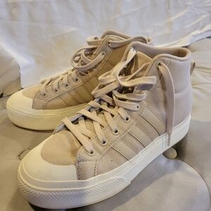 Adidas Women's High-Top Sneakers - Beige